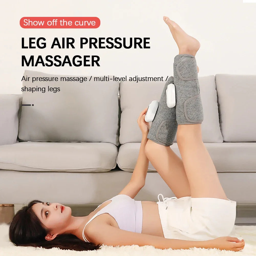 Electric Leg Massager Wireless Rechargeable Air Compression Leg Calf Massage for Pain Relief Relax Leg Muscles 360° Air Pressure